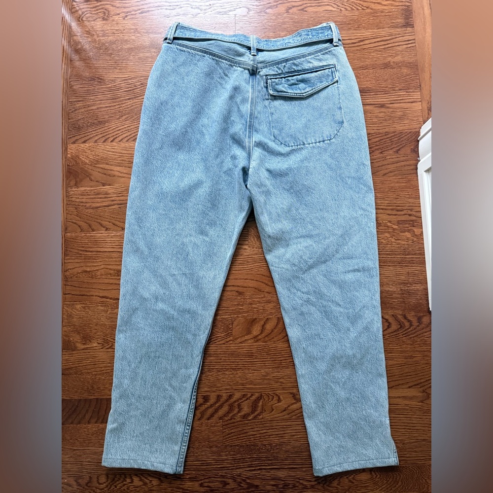 RAG & BONE Mia Yoke Clean Lou High Rise Relaxed Denim Blue‎ Jeans Retro Tie 34 - Picture 2 of 10
